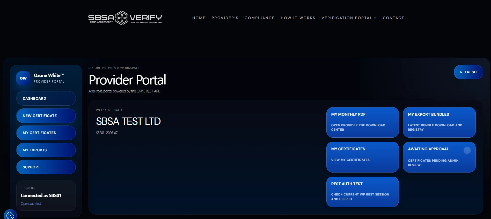 SBSA Verify Provider Portal